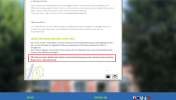 Opt-Out-Klick bei Datenschutzerklärung
